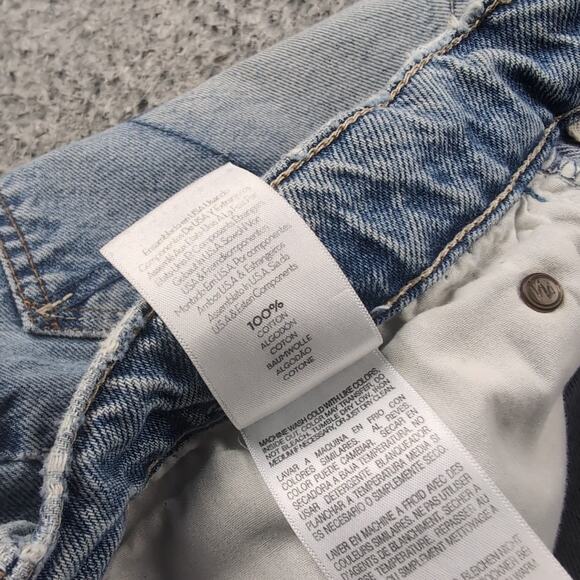 Mother Jeans Women 34 Blue Distressed High Waisted Tunnel Vision Sneak Baggy Y2k - Picture 5 of 10